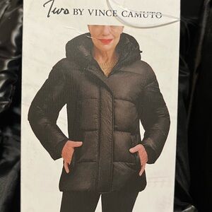 Two by Vince Camuto Women's Waterproof Puffer Jacket Black Size Large NWT $85